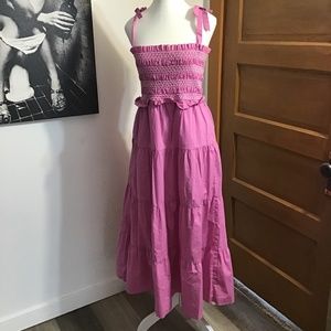 Super Comfy Lavender Pink Ruched Bodice Cotton Sun Dreass sz xl